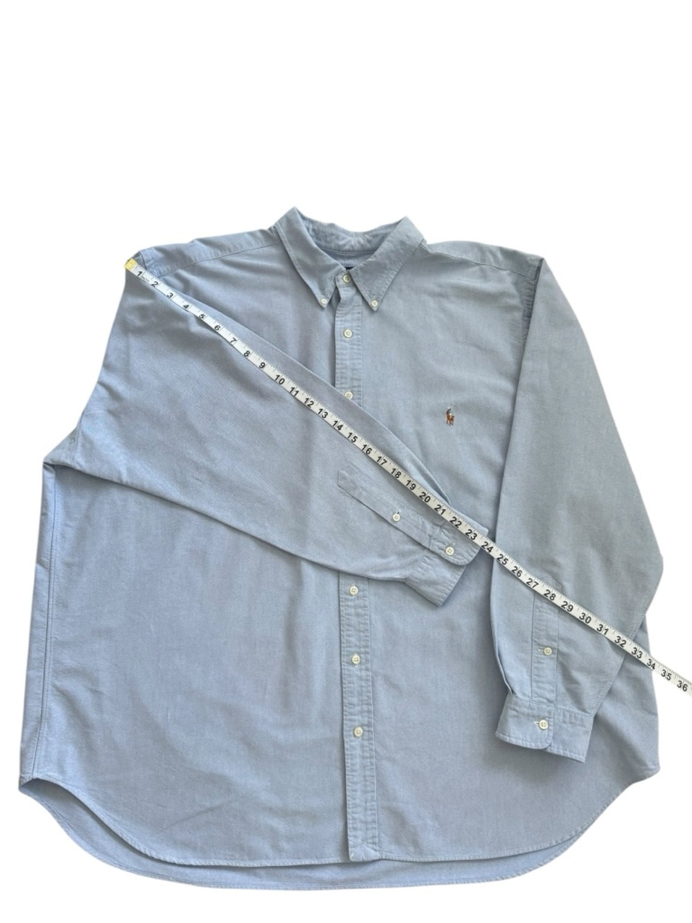 Polo by Ralph Lauren Mens Light Blue Long-Sleeve Button-Down Oxford Shirt Sz 3XB - Picture 8 of 12